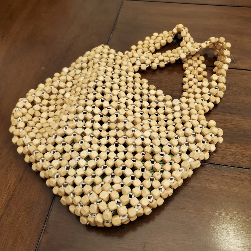 Wood tiki clutch purse